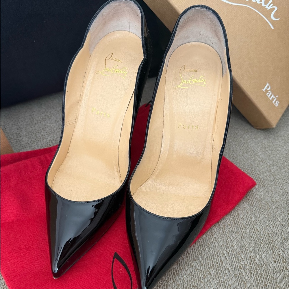 Christian Louboutin Glossy Black Stilettos - Picture 5 of 6